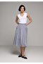 Midi Striped Women's Navy Blue Skirt - 3