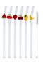 Set of 6 Glass Straws with Fruit Decoration - 2