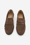 Women's Genuine Leather Loafer Moccasin with Hole Design, Stitched and Drawstring Casual Shoes, Kaneri Brown Suede - 7