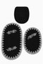 Set of 3 Black French Lace Luxury Bath Mats with Non-Slip Base, Dowry Gift Bath Mat Set Lauris - 2