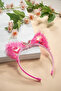 Girl's Lace Detailed Transparent Eared Crown - Sparkling Hair Accessory with Sequin Filling Inside - 3