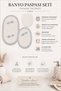 Set of 3 Silver French Lace Luxury Bath Mats with Non-Slip Base, Dowry Gift Bath Mat Set Lauris - 7