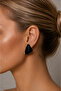 Amélie Women's Black Geometric Steel Stud Earrings - Yellow Edged