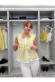 Women's Yellow Linen Tie-Up Ruffle Blouse