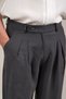 Double Pleated Summer Modal Fabric Baggy Pants with Half Elastic Waist - 6