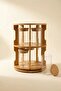 10-Piece 2-Tier Bamboo Rotating Glass Spice Rack Set - Spice Rack Set with Rotating Stand and Bamboo Lid - 8