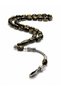 Gold Particulate Prayer Beads Black Oval Grain |   Shiny Special Design Gift Men's Rosary