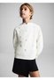 Pullu çiçekli sweatshirt