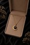 Moonlight Natural Stone Detailed Pearlescent Crescent & Star Figured Steel Necklace (Gold Color) - 4