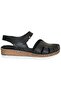 26Y Nbl07 Black Women's Genuine Leather Daily Sandals - 2