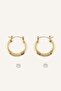 Women's Gold Color 2-Piece Hoop Steel Earrings H2242Axns