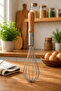 Stainless Steel Kitchen Whisk with Wooden Handle 32 cm Wire Whisk