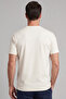 Men's Vision V-Neck Premium Quality Dense Textured Cotton T-Shirt Cream M102-R0220-02 - 3