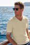 Men's Vision V-Neck Premium Quality Dense Textured Cotton T-Shirt Yellow M102-R0220-03 - 6