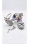 Girls' Silver Color Inside-Out Illustrated Little Thick-Heeled Evening Dress Princess Shoes - 2