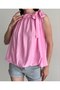 Women's Halter Neck Halter Tie Satin Textured Crinkle Blouse