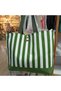 Beach Bag, Baby Bag, Picnic Bag, Striped Women's Bag 100% Cotton - 3