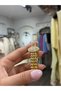 Gold Eye Model Baguette and Zircon Stone Steel Handcuffs (1 Piece)