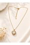 Heart Detailed Stone Steel Necklace - 2