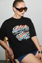 Mechelena women's 100% organic cotton round neck printed black t-shirt - 2