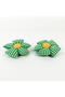 Handmade Fluffy Checkered Double Flower Buckle Set - 5