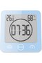 Shower Clock Waterproof, Bathroom Clock Digital Clock Timer with Suction Cup,Thermometer Hygrometer, CountDown Timer (Blue)