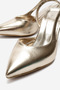 Siena Women's Stiletto Pointed Toe Open Back Strap Heeled Shoes Gold - 4
