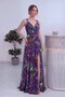Women's Tie-Dye Patterned Thick Strap Slit Backless Maxi Woven Dress Blue, Purple, Green