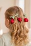 Double Tulip Clip Hairpin for Baby Girls and Children, Red Ecru Purple Salmon - 2