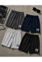 Ny New York Printed 4-Pack Black+Grey+Navy+Smoked Casual Relaxed Black Men'S&Women's Shorts