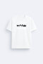 Dark Printed Crew Neck White T-Shirt T-Shirt