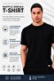 Black Crew Neck 100% Cotton Breathable Fabric Comfortable Fit Men's T-Shirt // 4001-Black - 2