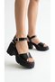 High Side Buckled Single Strip Open Front Straw Summer Women's Wedge Sole Sandals Shoes