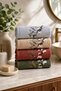 Defne Embroidered Towel Set of 4 50X90 cm Hand Towels Soft Textured Hand and Face Towels - 7