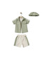 Baby Boy Linen Cotton Shirt T-Shirt Shorts Hat 4-Piece Set - 4