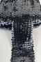 Black Glitterexa Complete Sequin Lycra Ribbon 9 cm – Flexible Sequined Stage and Costume Ribbon 1 Meter