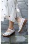261902262Y Eren Shoes&Bag Genuine Leather Laser Printed Velcro Tape Detailed Orthopedic Daily Women's Shoes - 5