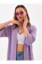 Lilac Kimono Style Loose Cardigan Daily Thin Tunic Summer Oversize New Season Jacket - 3
