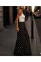 High Waist Polka Dot Palazzo Pants - Wide Flowing Legs - 4