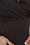 Women's Double-Breasted Collar Shoulder Padded Brown Blouse - 5