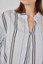 Women's Shirt Collar Oversize Striped Cotton Light Blue Blouse - 3