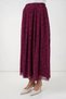 Women's Waist-Slit Floral Patterned Cotton Plum Skirt - 4