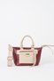 Women's Lupine Burgundy-Mink Lined Column Strap Zipper Closure Handbag and Shoulder Bag - 4