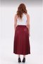 Pleated Midi Skirt High Waist Elastic Casual & Stylish Women's Skirt - 3