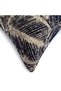 Leaf Patterned Throw Pillow Cover Navy Blue Beige Decorative Modern Design - 5