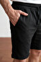 Men's Black Pique Fabric Double Leg Pocket Bermuda Shorts - 3