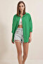 Women's Oversize Cut Basic Cotton Green Shirt - 6