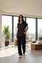 Women's Premium Modal Double Set Waist-Tie Loose-Leg Buttoned Blouse Pants - 3