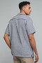 Striped Shirt with Revere Collar and Short Sleeves - 4