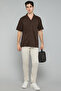 Textured Knit Shirt with Revere Collar and Short Sleeves - 3